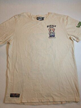 Super Massive Rizzly Bear Art Series Graphic Tee Beige Mens L